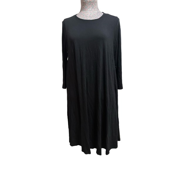 Eileen Fisher Solid Black Casual Dress Size Small with Pockets - Picture 1 of 6